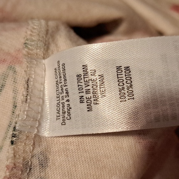 Tea Collection girls size 3 floral dress with light blue trim - Picture 2 of 4